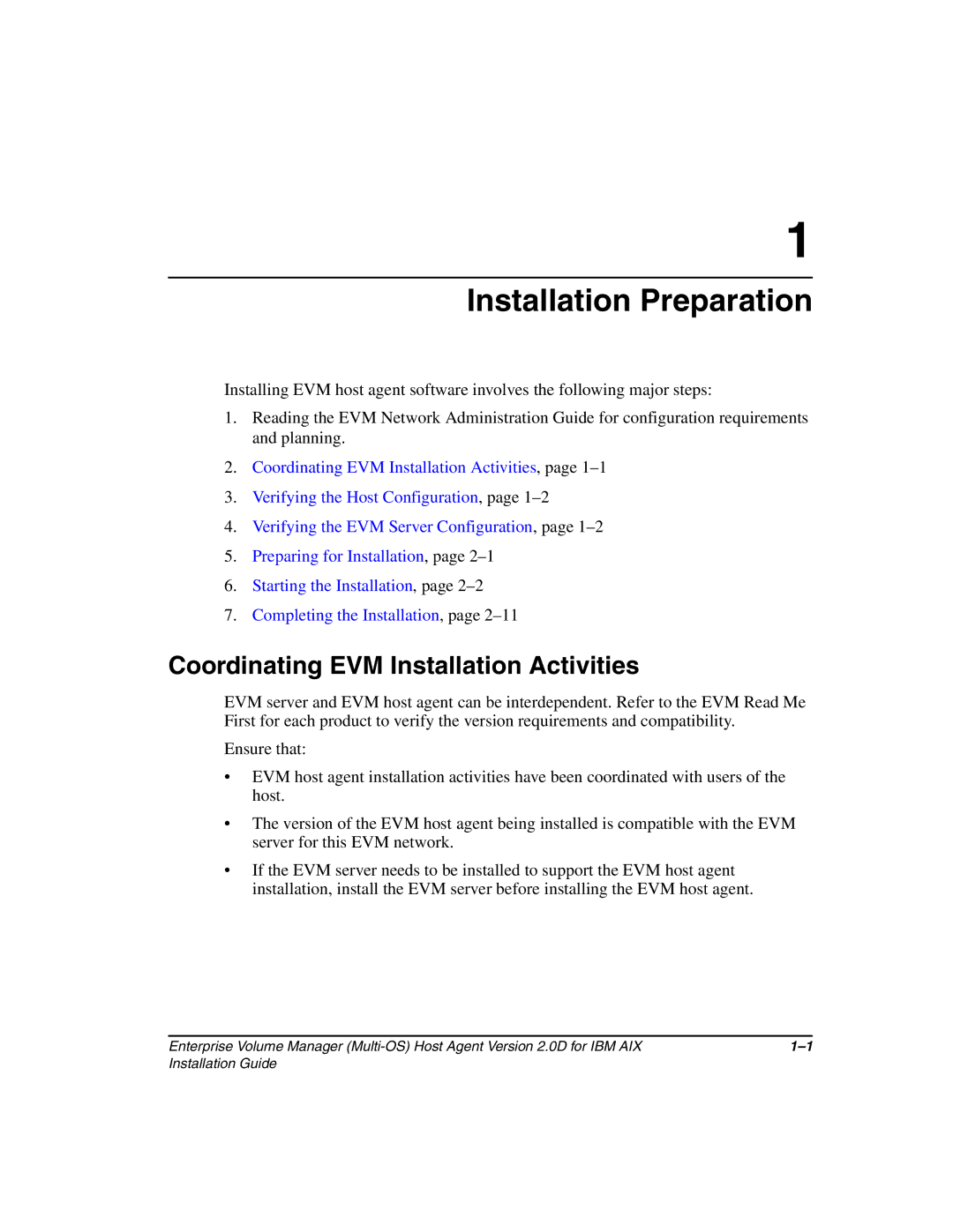 HP Enterprise Volume Manager Software manual Installation Preparation, Coordinating EVM Installation Activities 