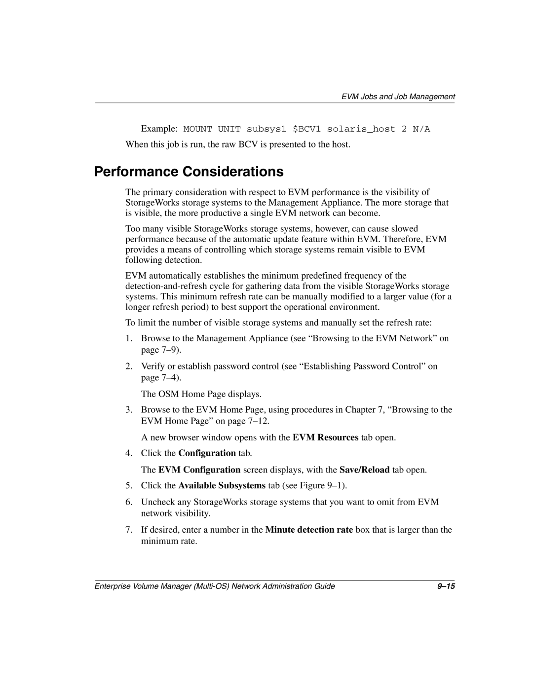 HP Enterprise Volume Manager Software manual Performance Considerations 