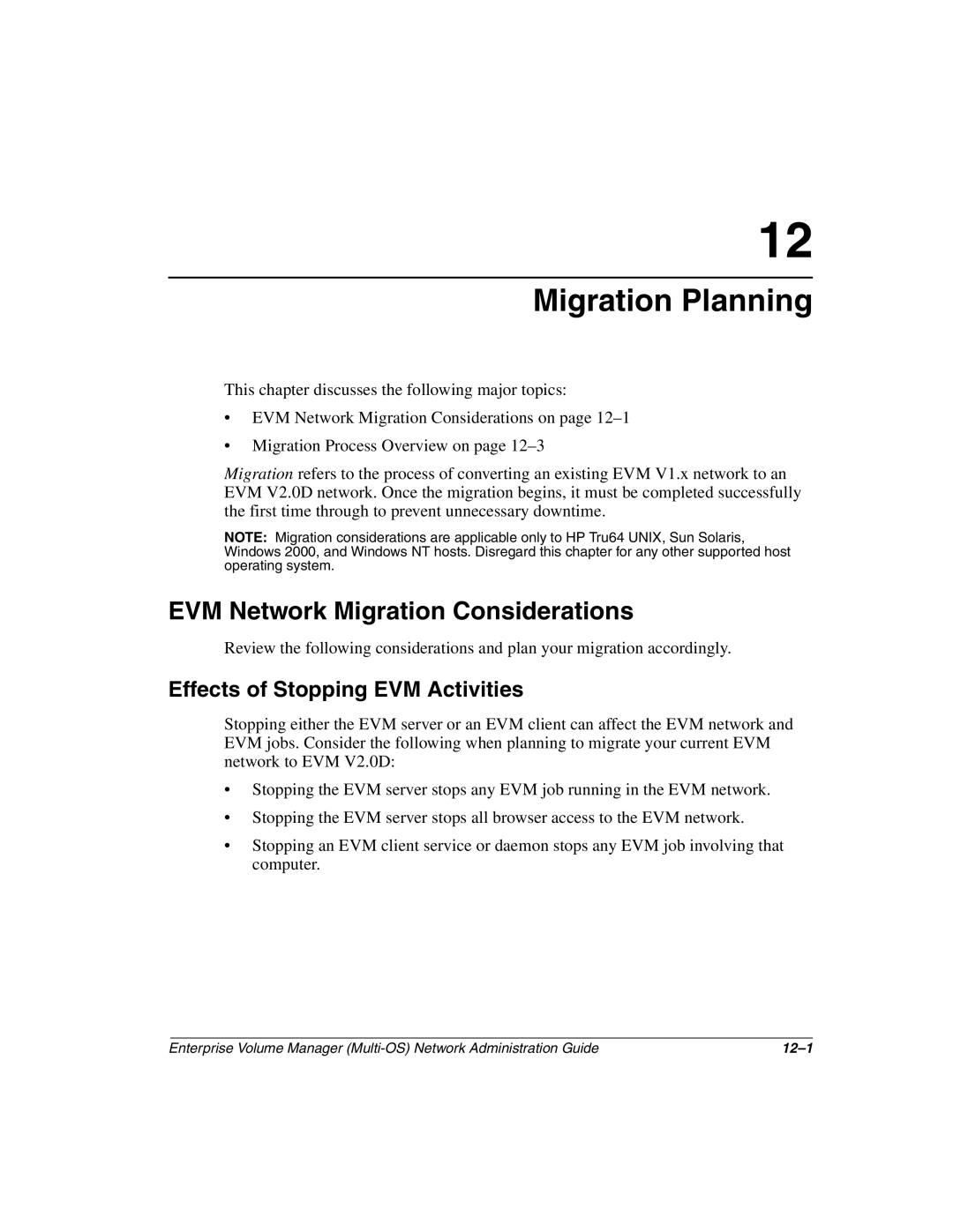 HP Enterprise Volume Manager Software manual Migration Planning, EVM Network Migration Considerations 