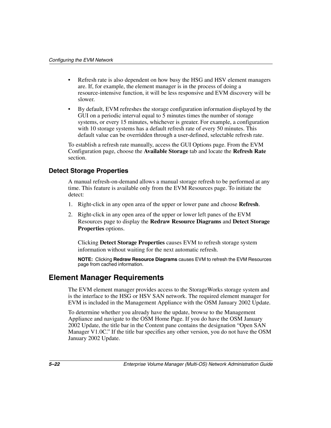 HP Enterprise Volume Manager Software manual Element Manager Requirements, Detect Storage Properties 