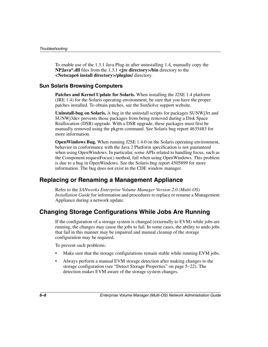 HP Enterprise Volume Manager Software manual Replacing or Renaming a Management Appliance, Sun Solaris Browsing Computers 