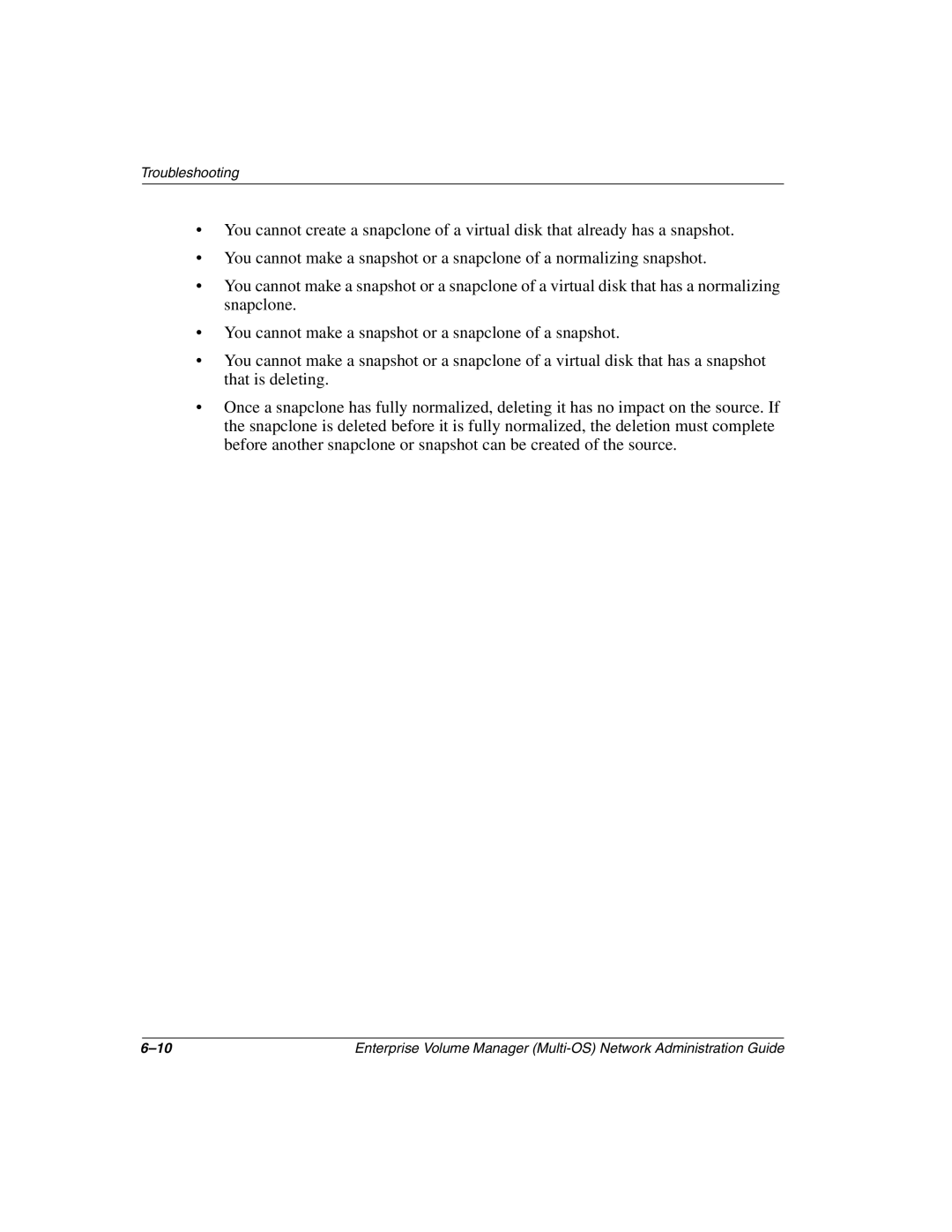 HP Enterprise Volume Manager Software manual Troubleshooting 