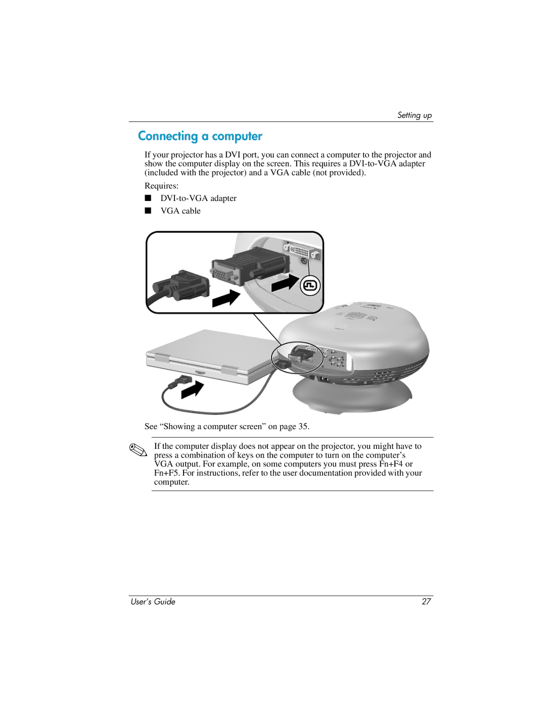 HP ep7100 manual Connecting a computer 