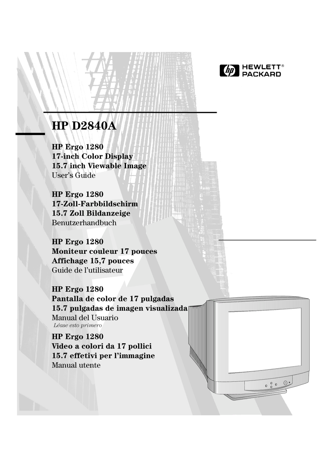 HP Ergo 1280 D2840A manual Guide de l’utilisateur, Manual utente 