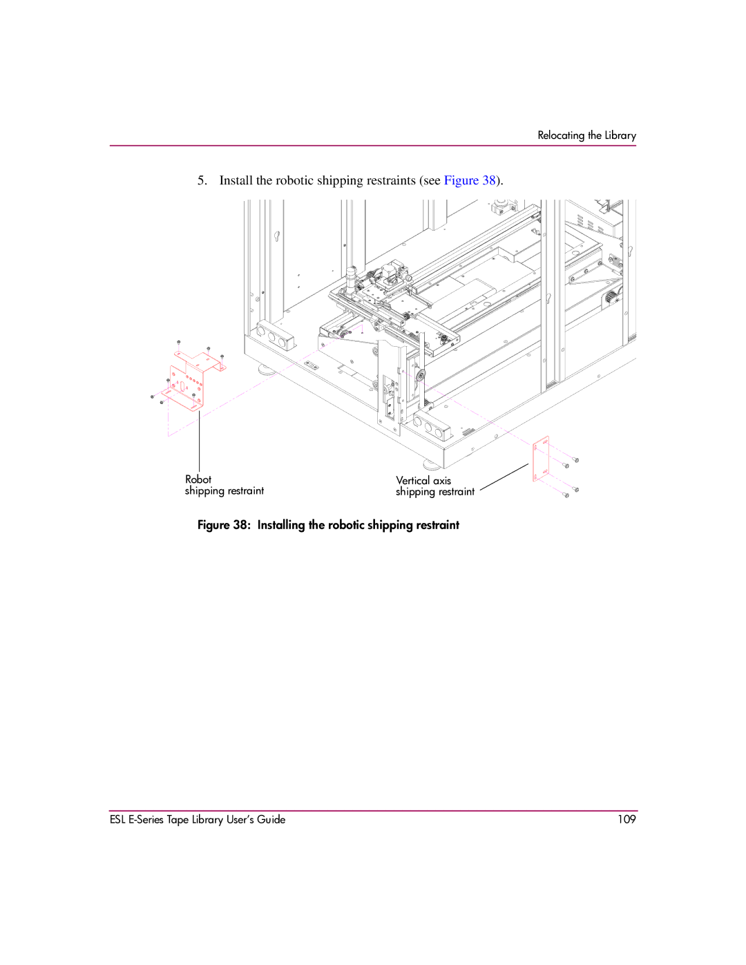 HP ESL E manual Install the robotic shipping restraints see Figure 