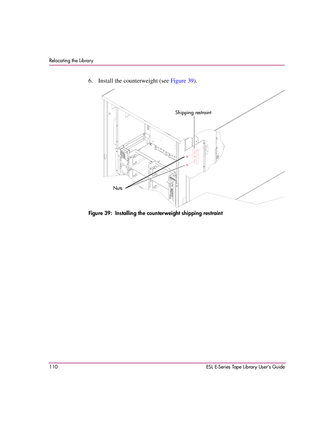 HP ESL E manual Install the counterweight see Figure 