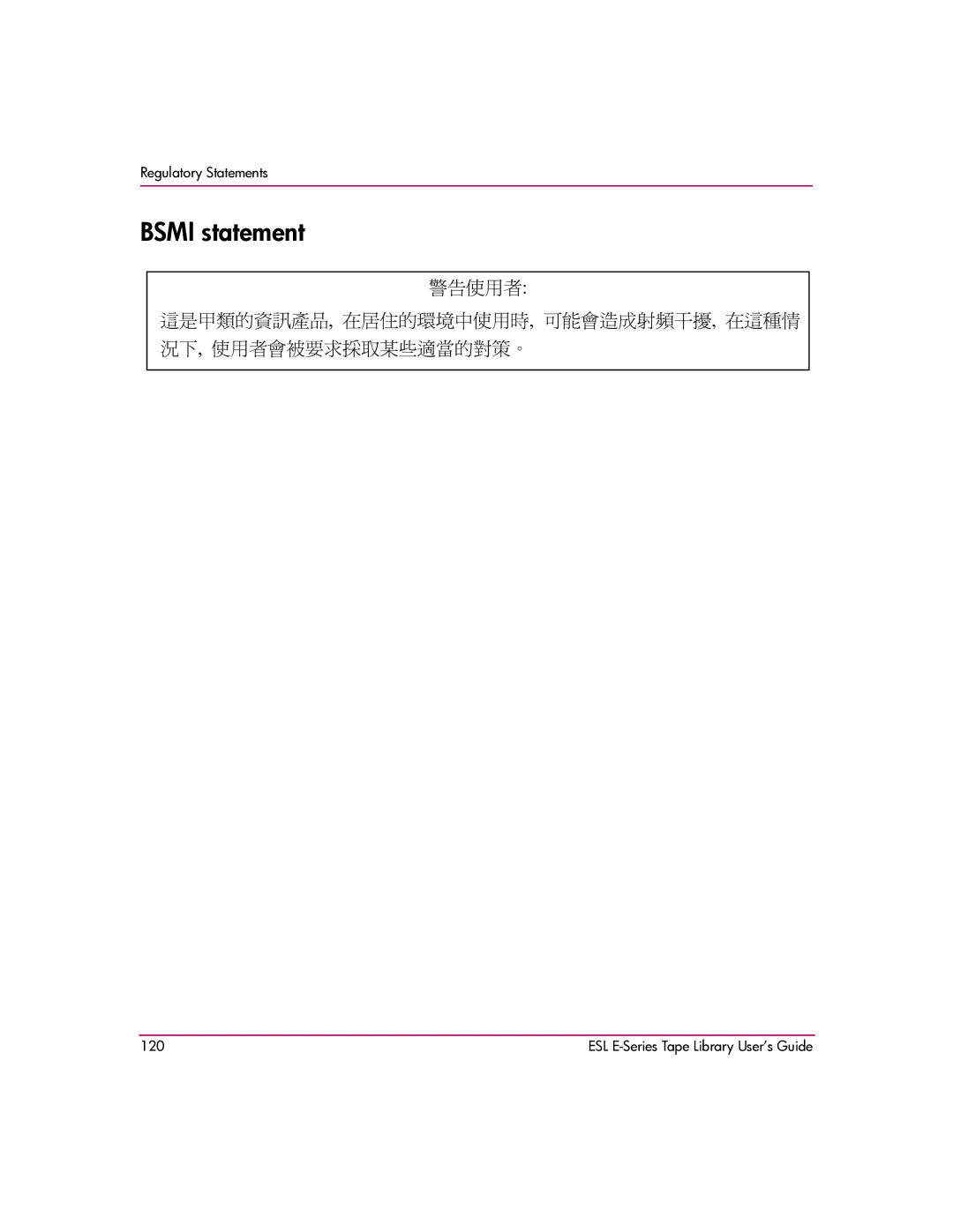 HP ESL E manual Bsmi statement, #$%&*+ 