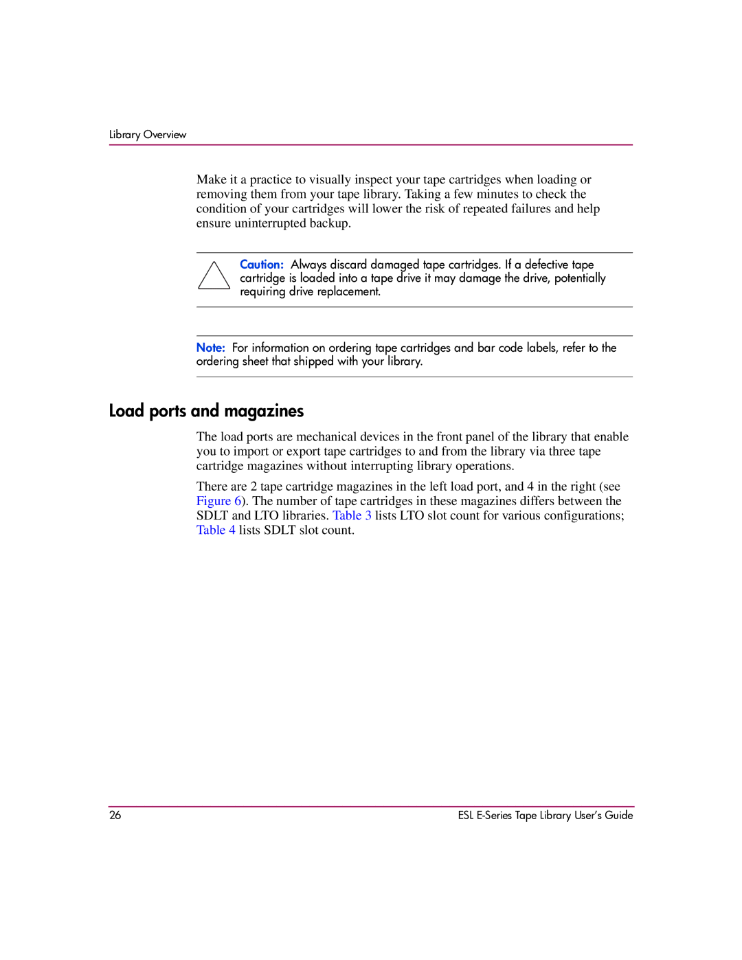 HP ESL E manual Load ports and magazines 