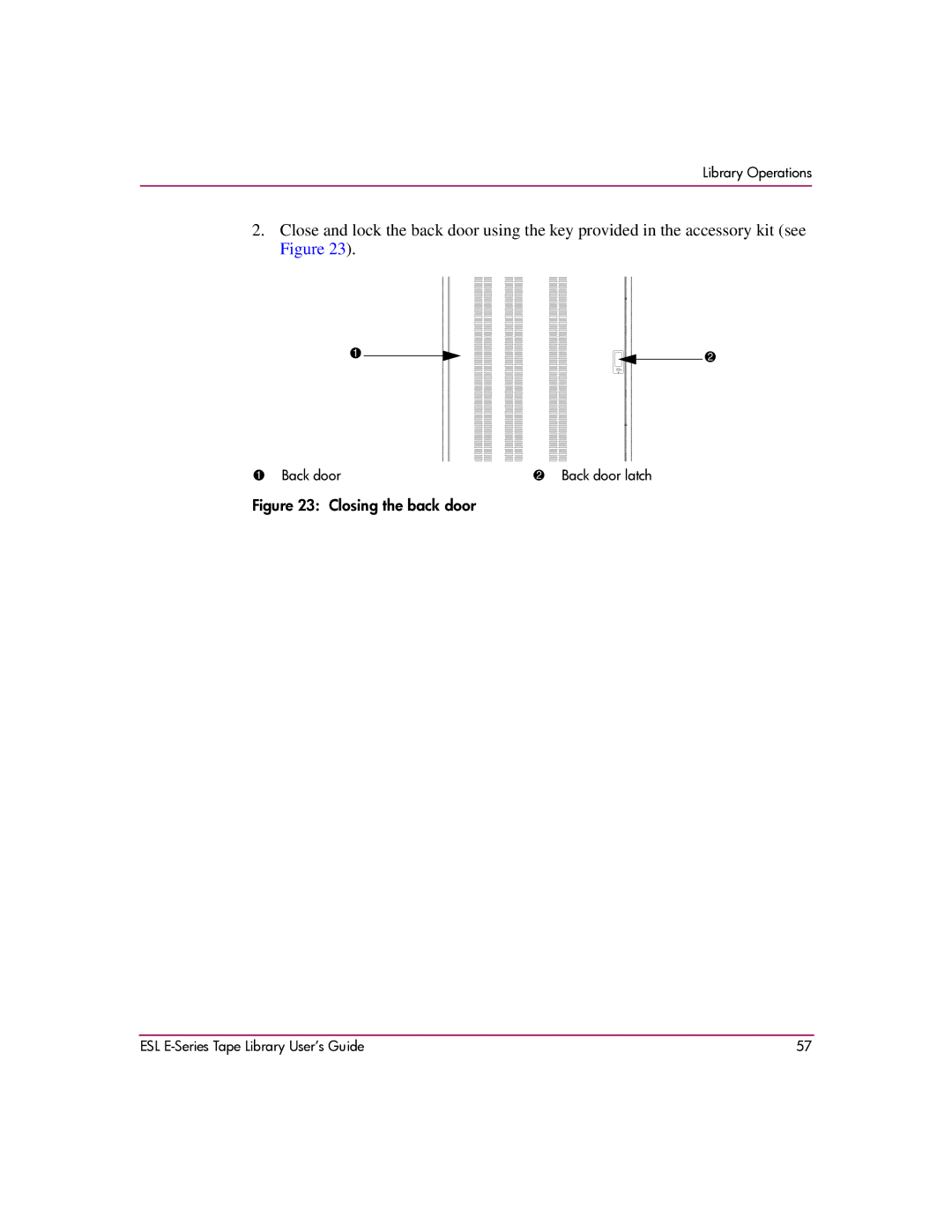 HP ESL E manual Closing the back door 