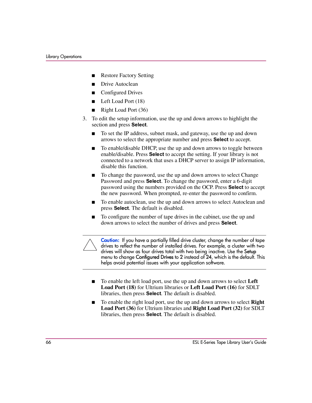 HP ESL E manual Library Operations 