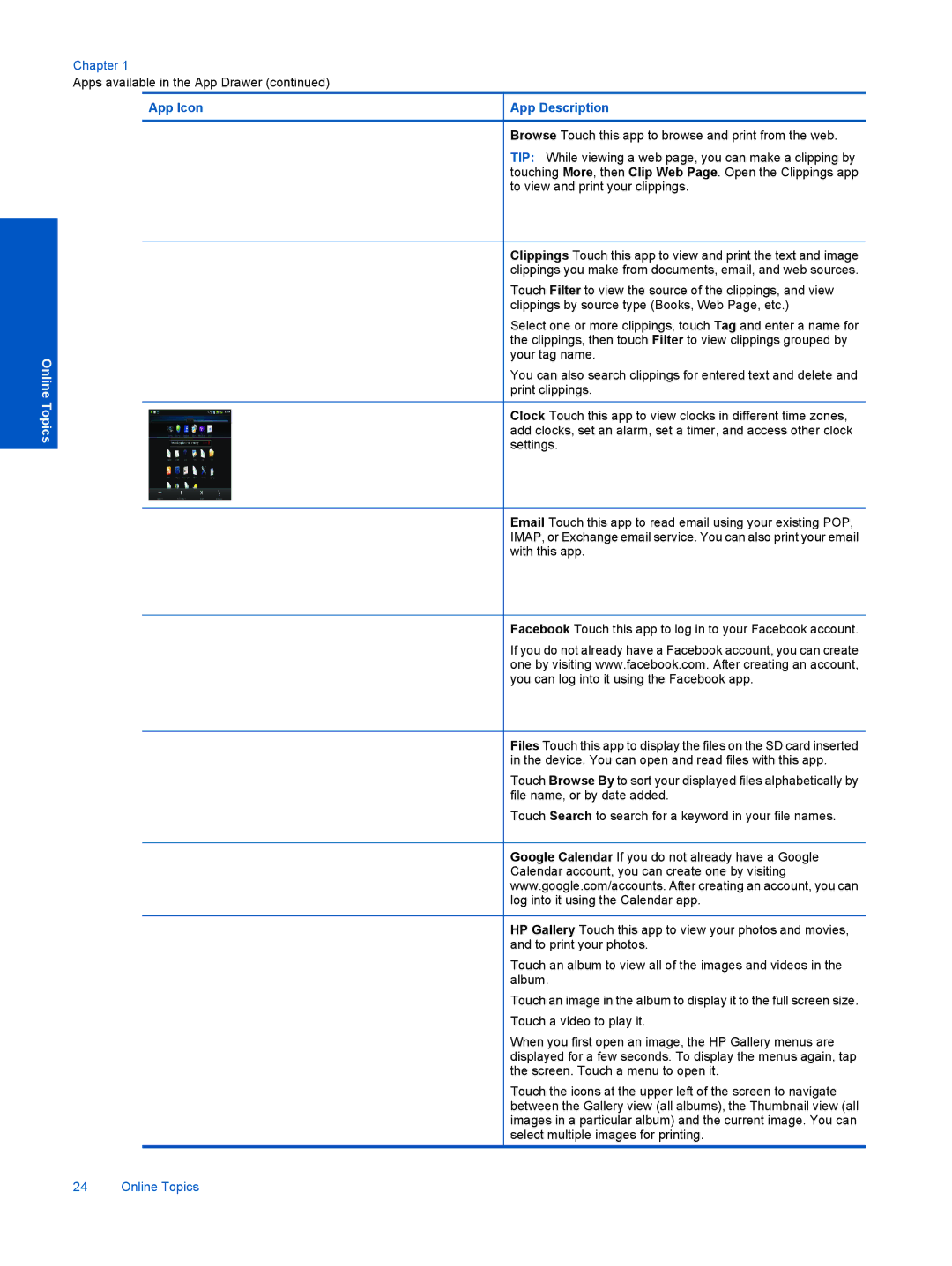 HP ESTATION C510, eStation C510A CQ140A#B1H manual App Icon 