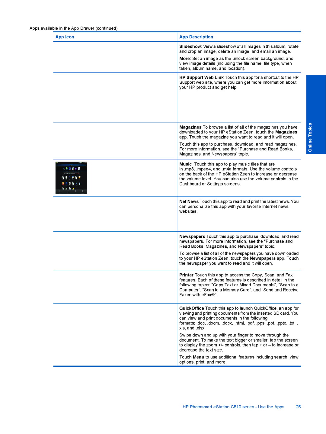 HP eStation C510A CQ140A#B1H, ESTATION C510 manual Online Topics 