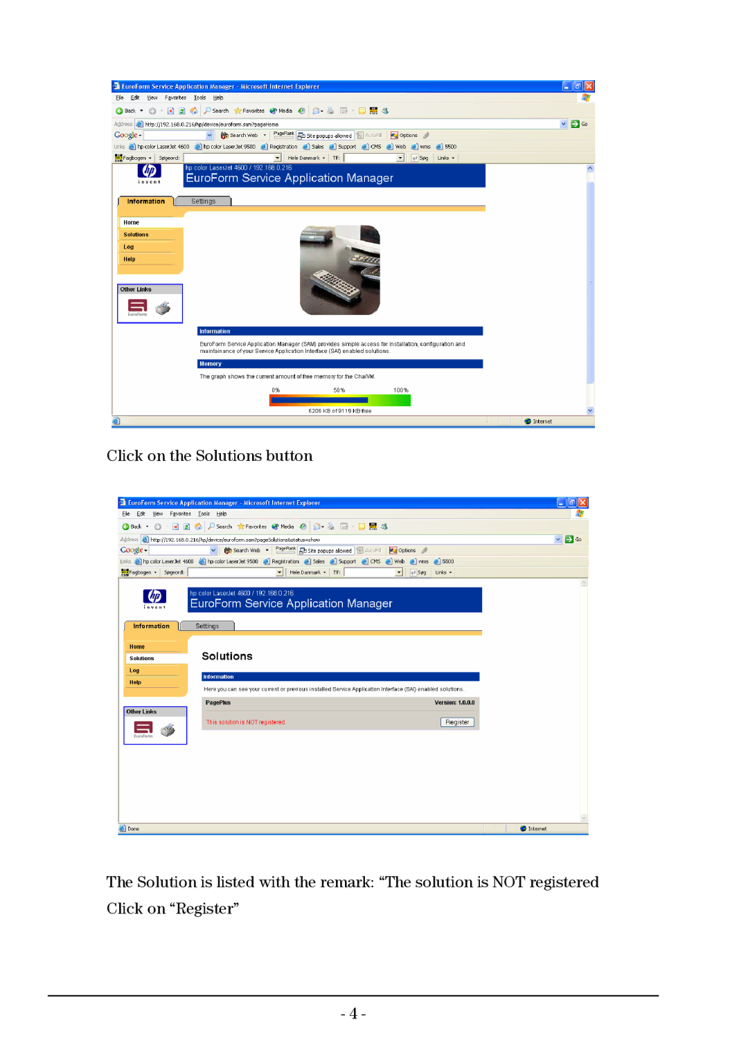 HP EuroForm SAM manual 