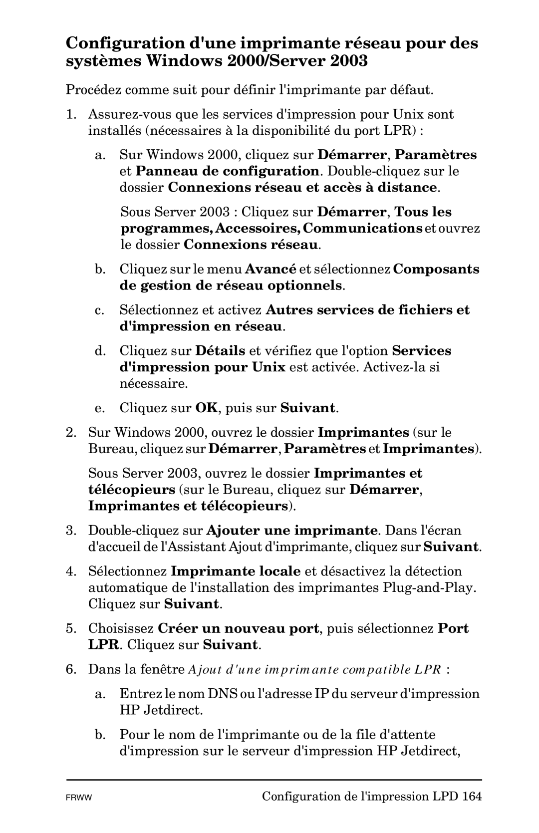 HP En3700, Ew2400, 620n manual Dans la fenêtre Ajout dune imprimante compatible LPR 