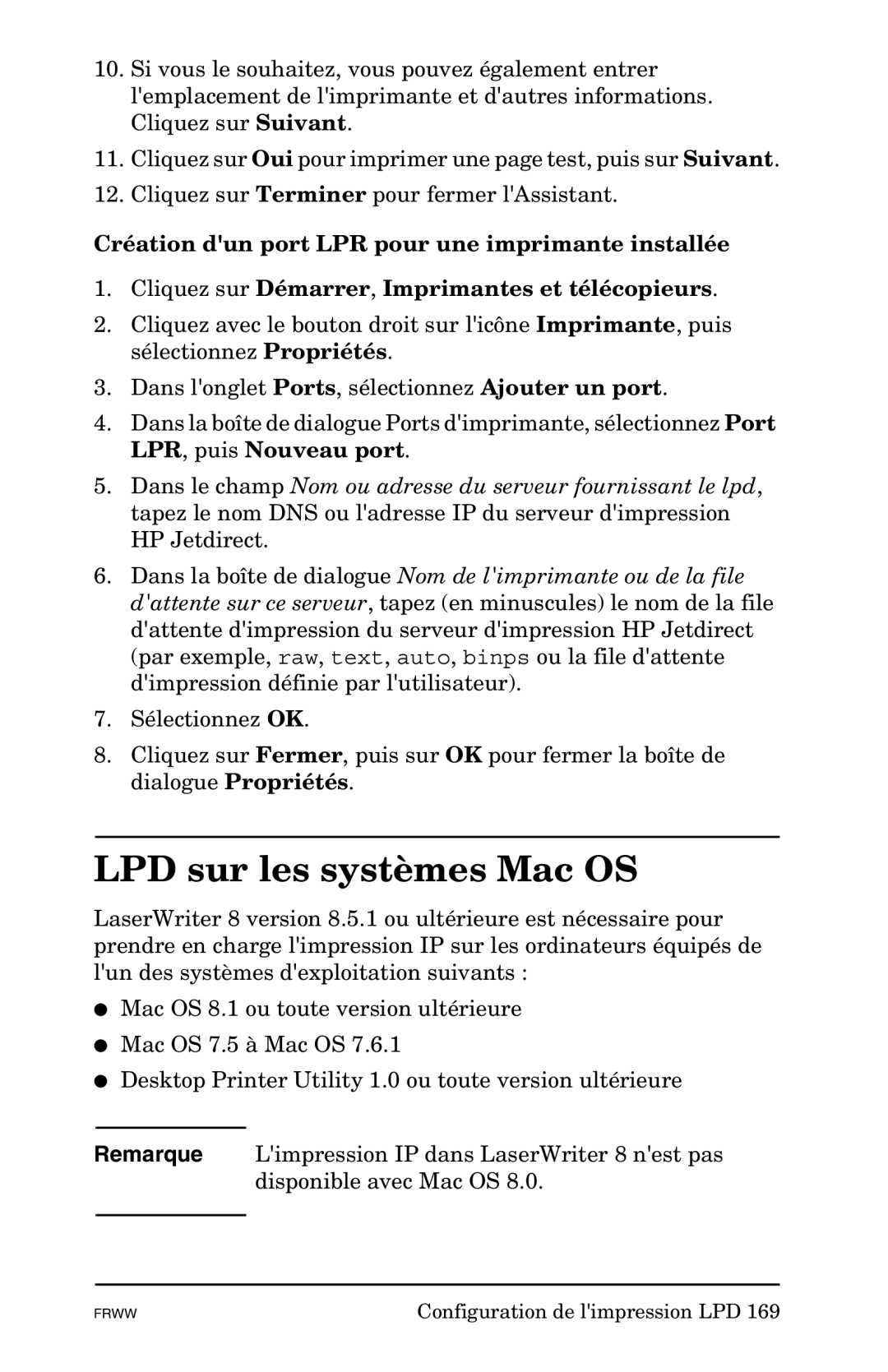 HP 620n, Ew2400, En3700 manual LPD sur les systèmes Mac OS 