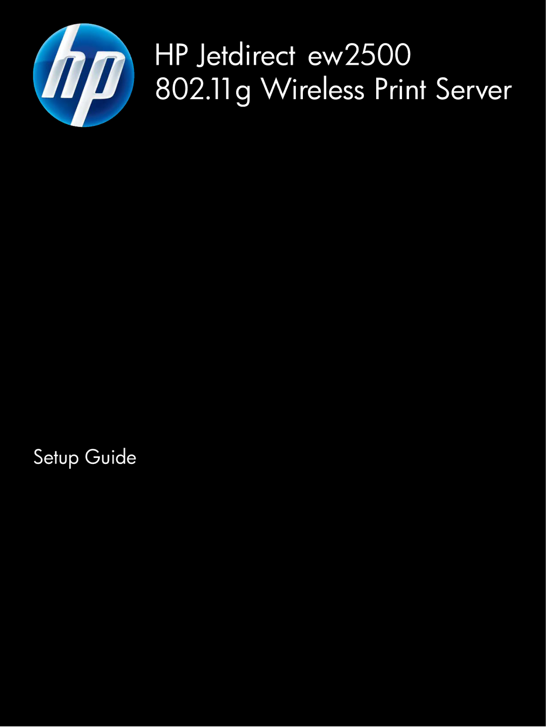 HP ew2500 802.11b/g Print Server manual HP Jetdirect ew2500 802.11g Wireless Print Server 