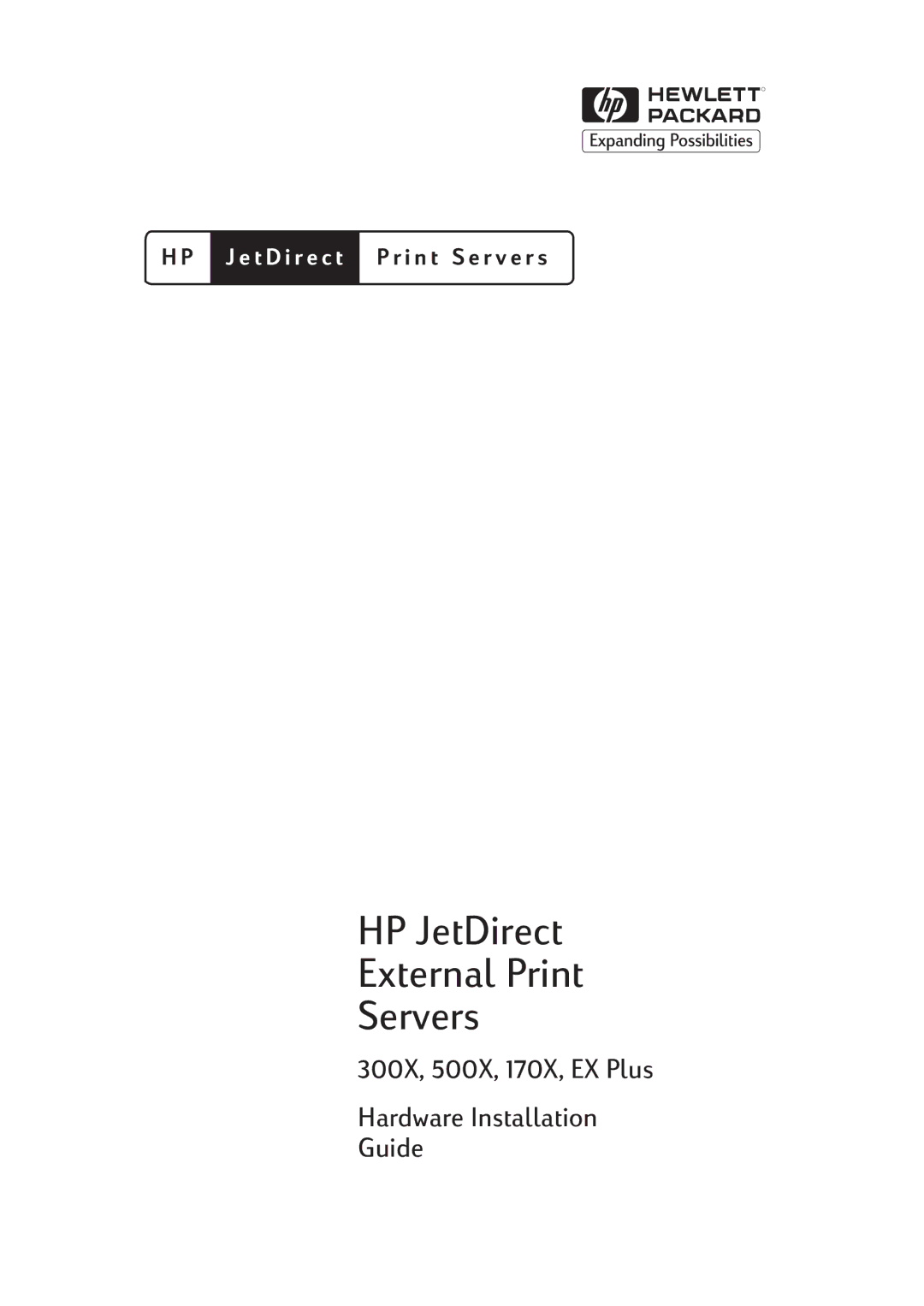 HP EX Plus manual HP JetDirect External Print Servers 