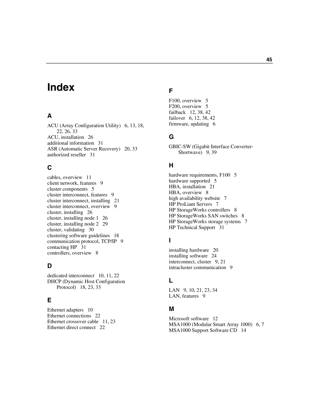 HP F100 manual Index 