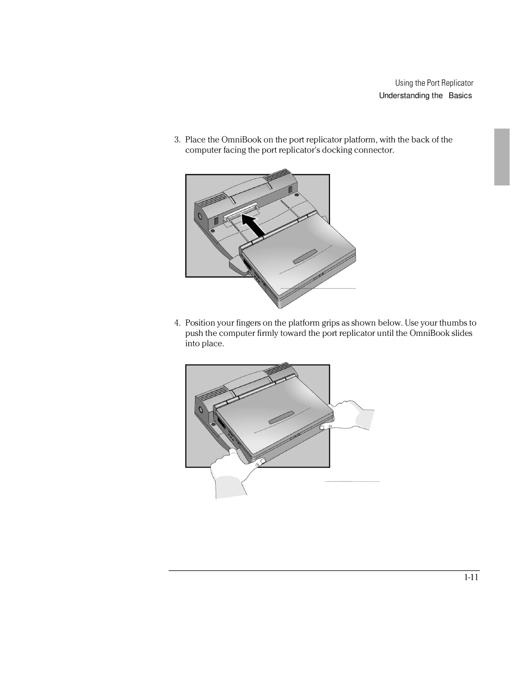 HP F1381A manual Using the Port Replicator Understanding the Basics 