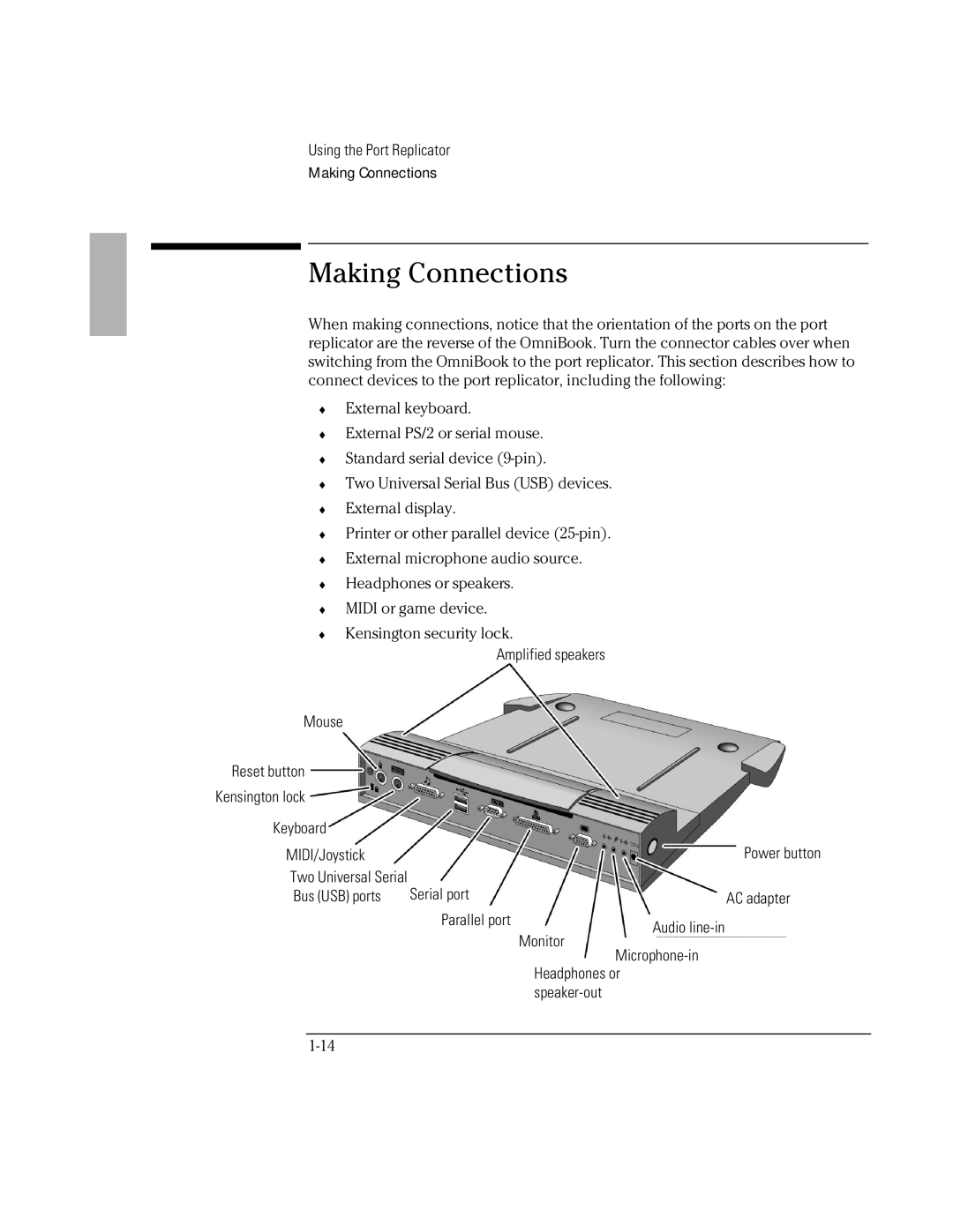 HP F1381A manual Making Connections 