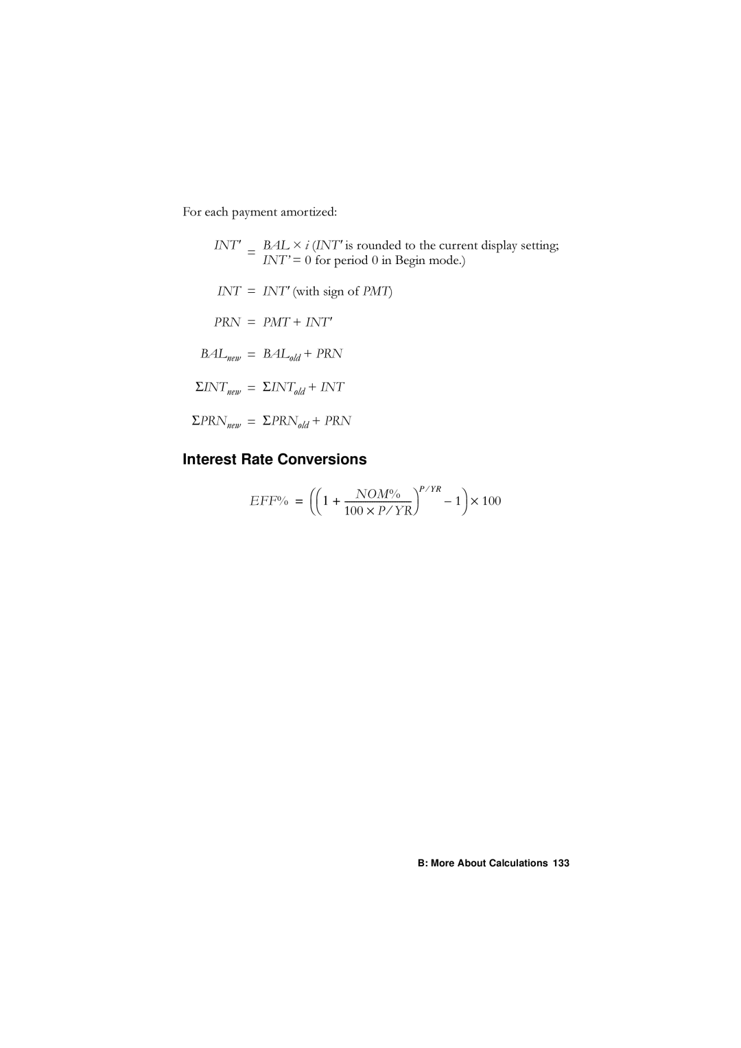 HP F1902-90001 manual Interest Rate Conversions, RuHdfkSd\PhqwDpruwlhg 