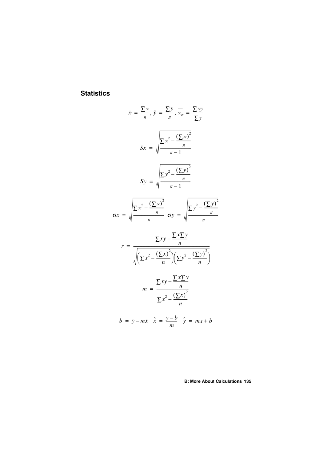 HP F1902-90001 manual Statistics, Σx = 