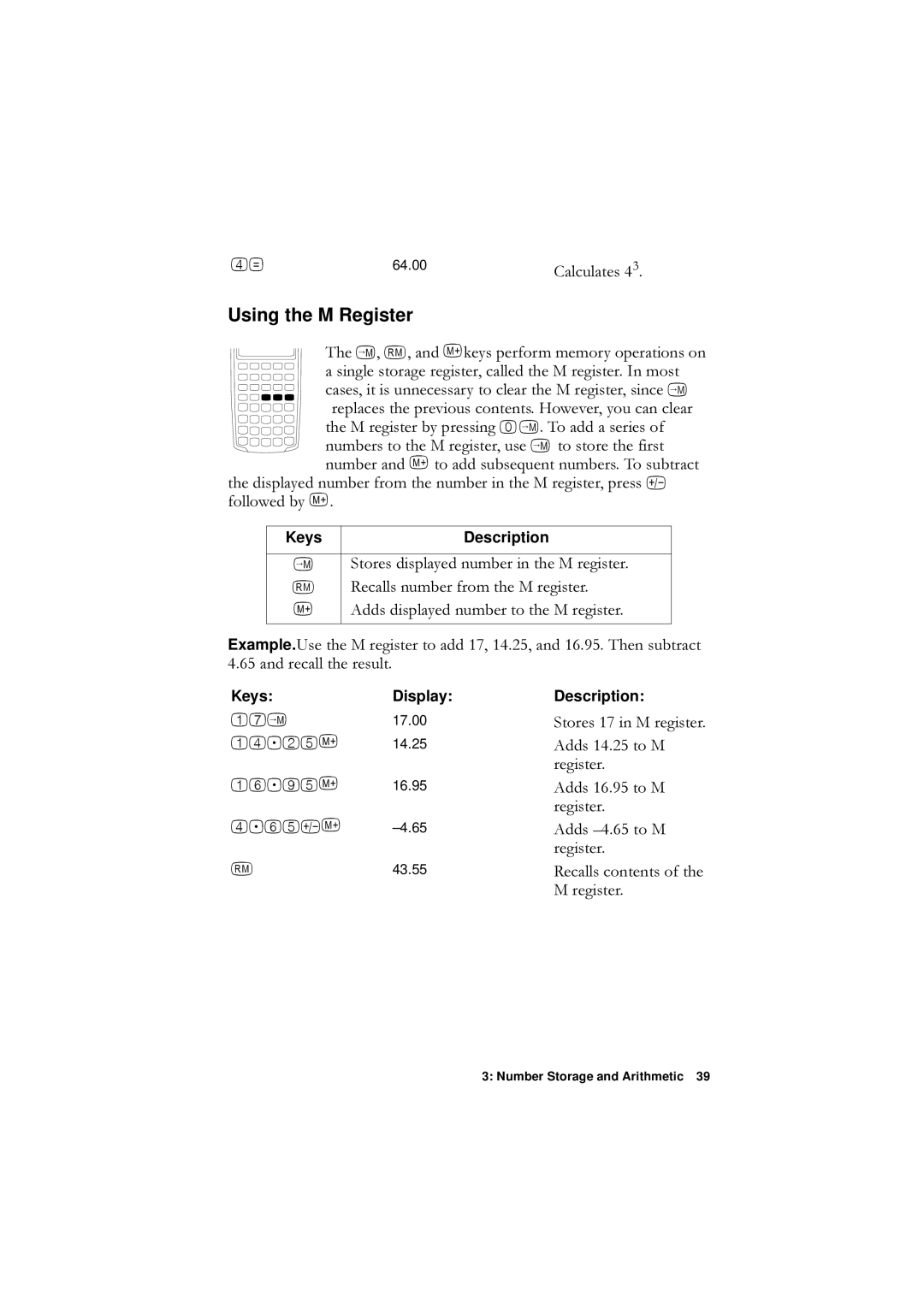 HP F1902-90001 manual Using the M Register, 5HFDOOVFRQWHQWVRIWKH, Uhjlvwhu 