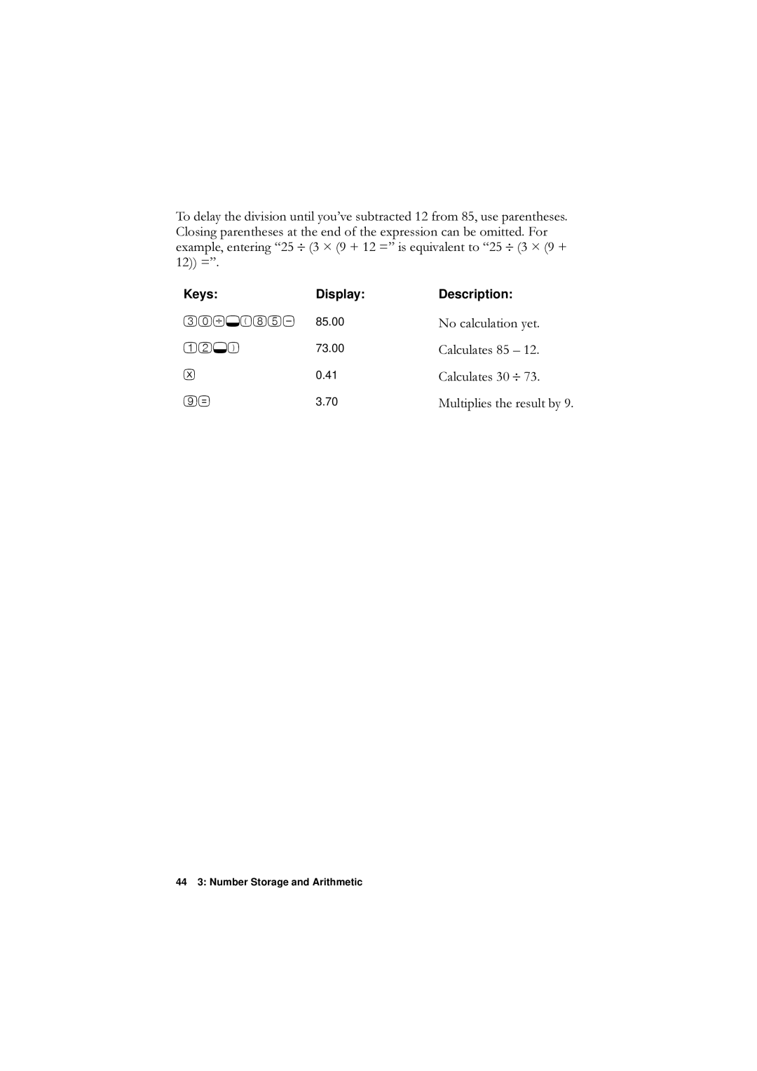 HP F1902-90001 manual Dofxodwhv†, Dofxodwhv , 0XOWLSOLHVWKHUHVXOWE\, 1RFDOFXODWLRQ\HW 