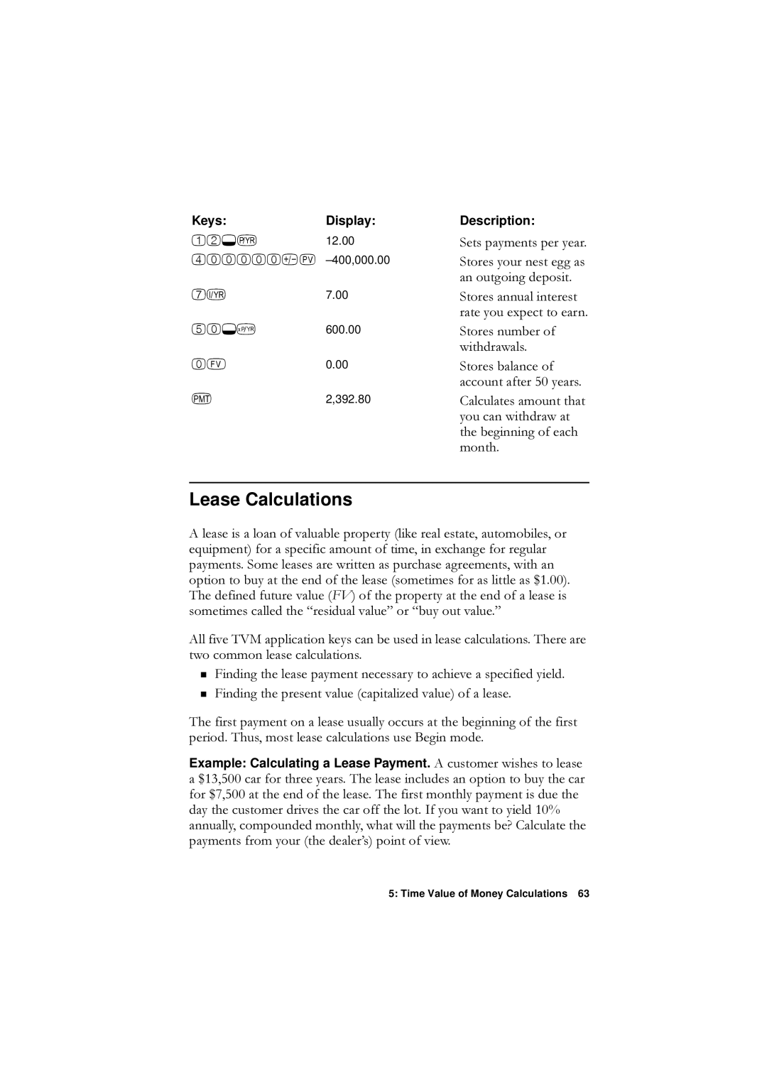 HP F1902-90001 manual Lease Calculations, Zlwkgudzdov, WzrFrpprqOhdvhFdofxodwlrqv, WkhEhjlqqlqjRiHdfk 