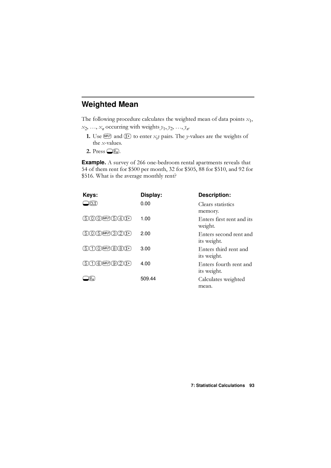 HP F1902-90001 manual Weighted Mean 