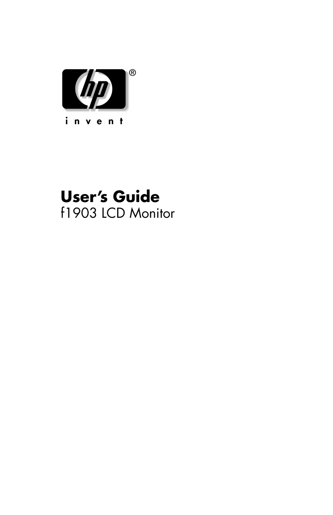 HP f1903 19 inch manual User’s Guide 