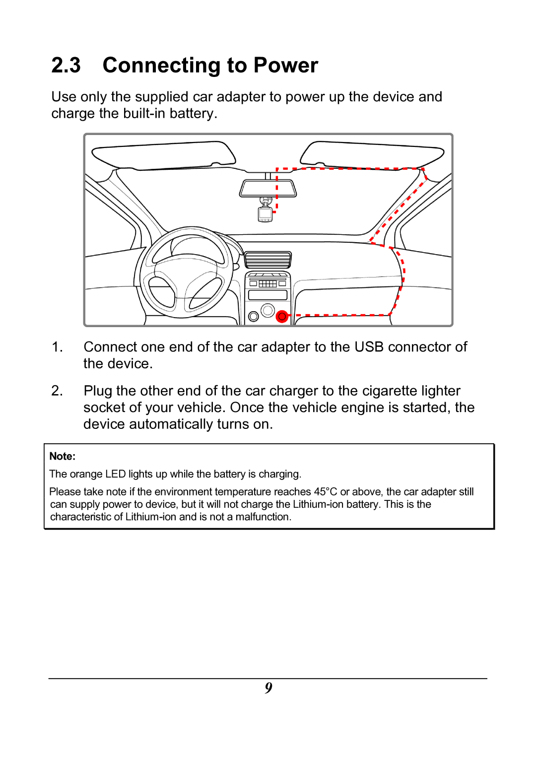 HP f200 Car manual Connecting to Power 