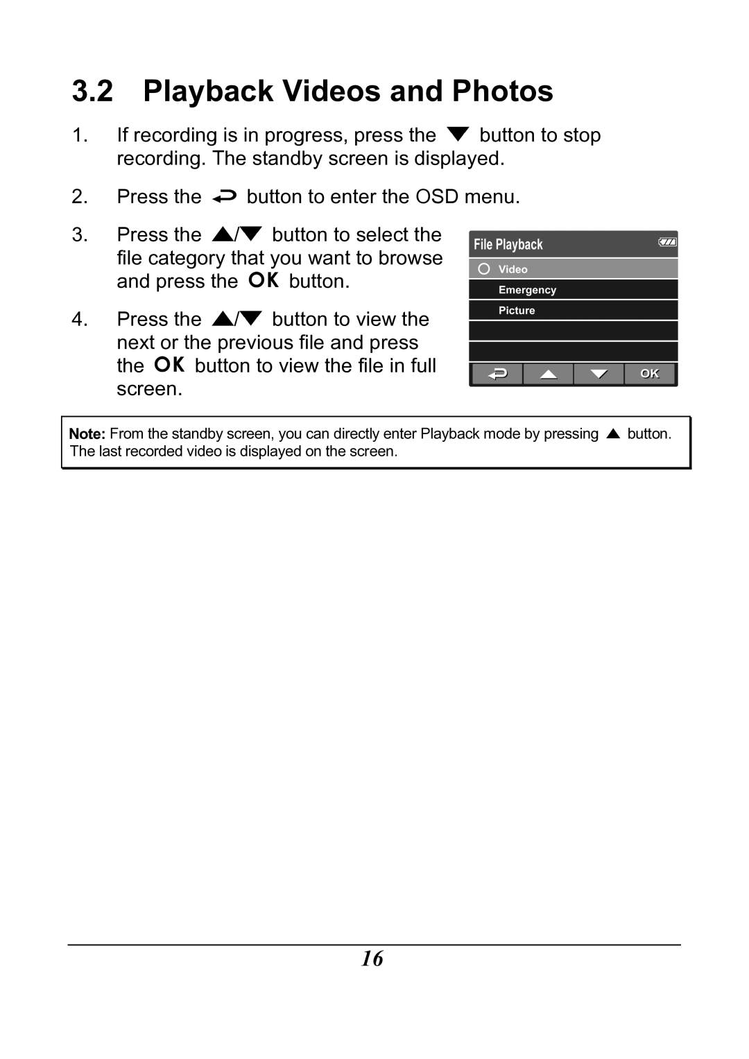 HP f200 Car manual Playback Videos and Photos 