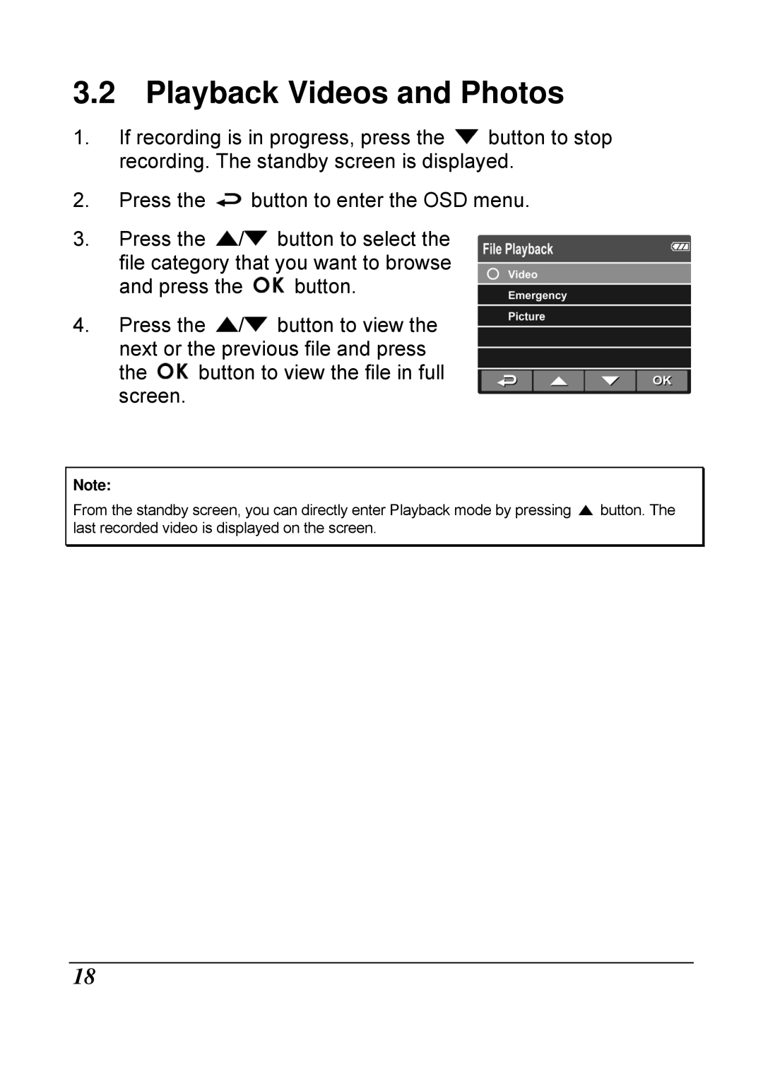 HP f210 Car manual Playback Videos and Photos 