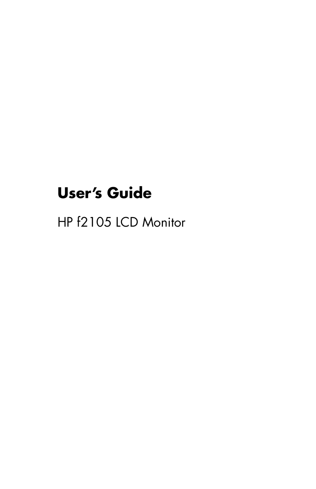 HP F2105 manual User’s Guide 