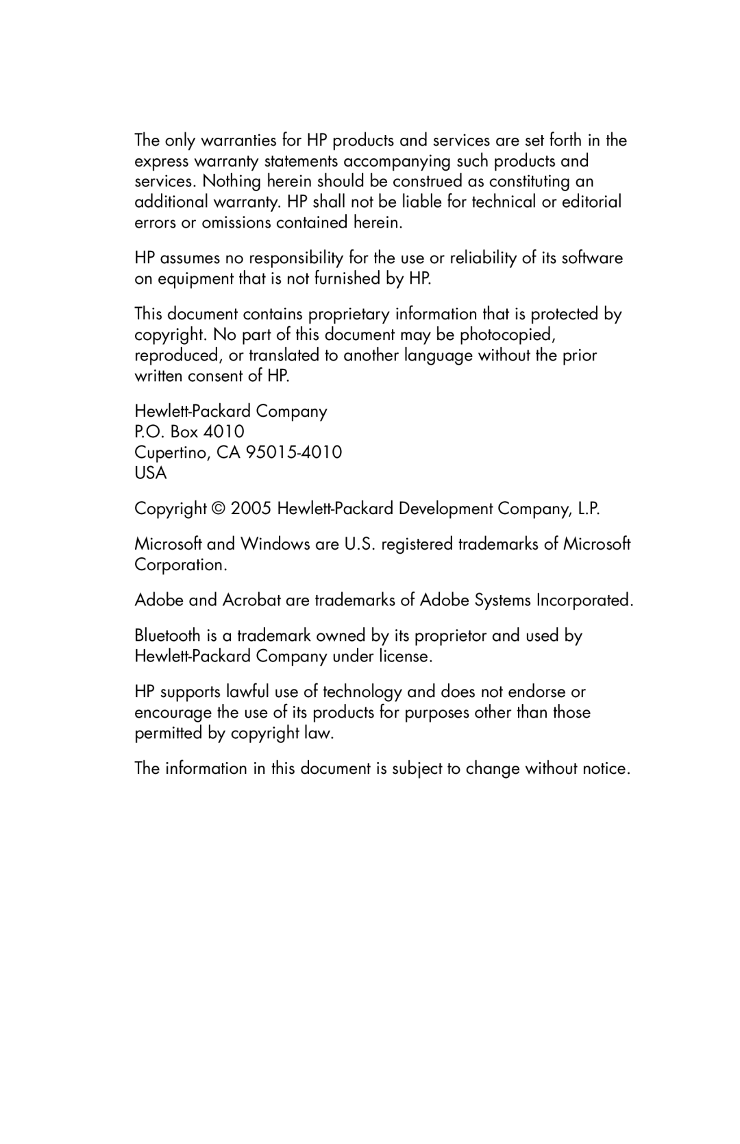 HP F2105 manual Usa 