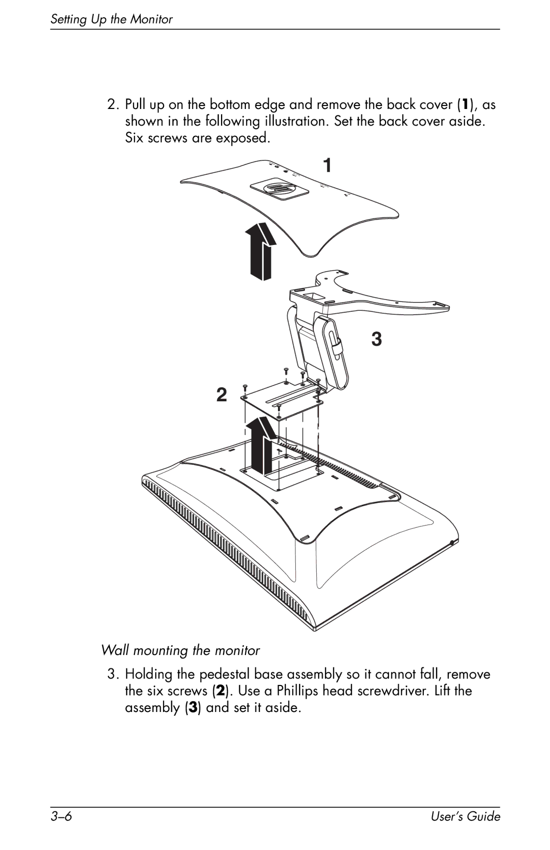 HP F2105 manual Wall mounting the monitor 