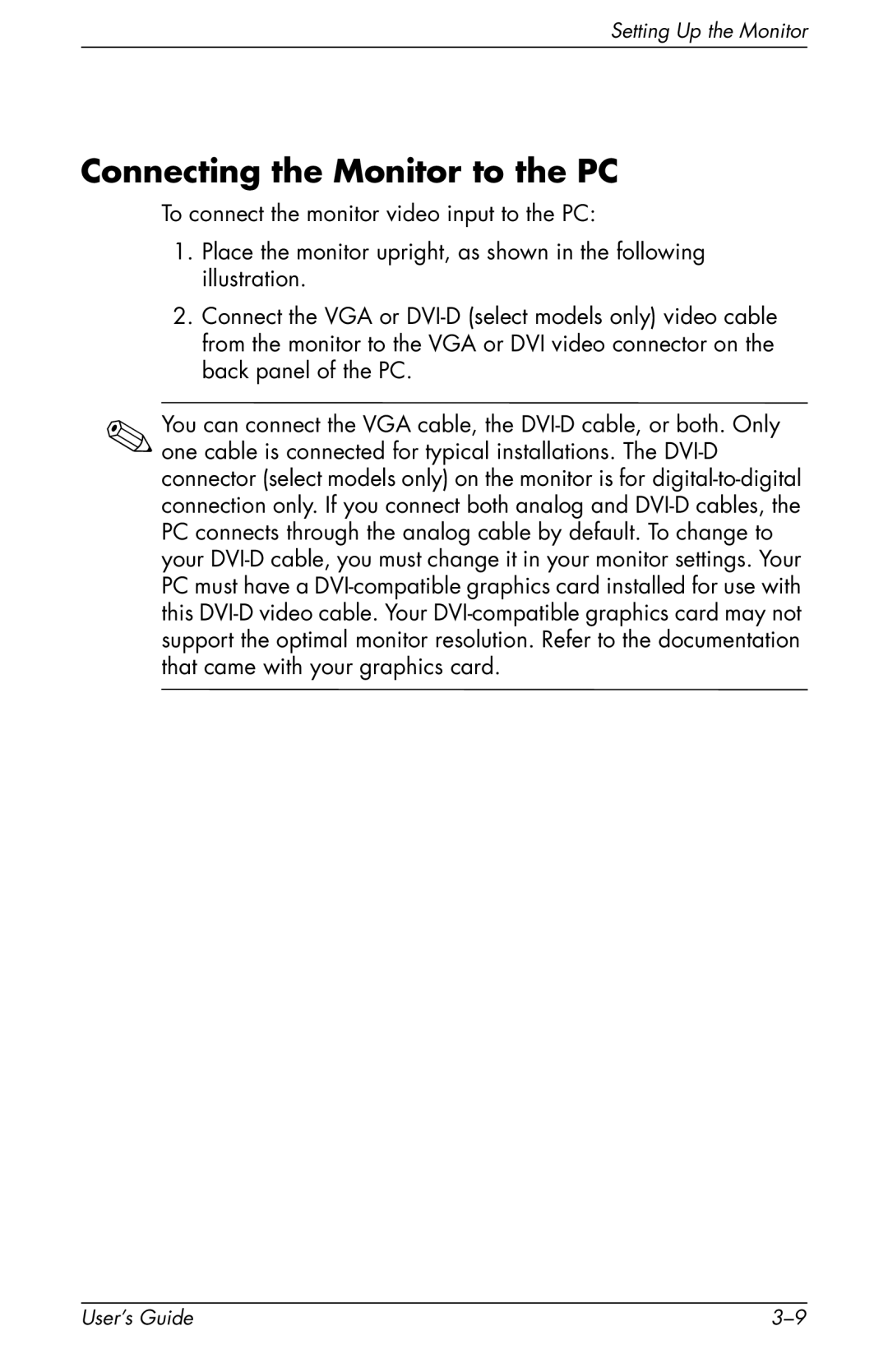 HP F2105 manual Connecting the Monitor to the PC 