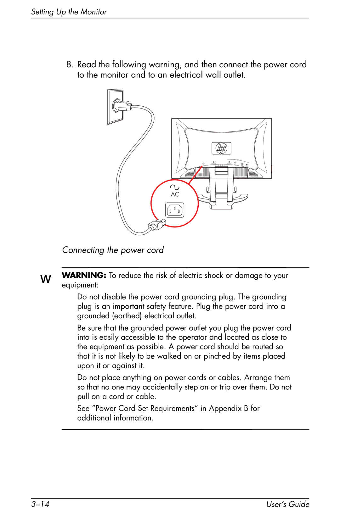 HP F2105 manual Connecting the power cord 