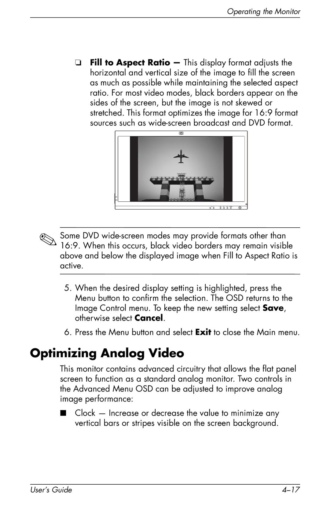 HP F2105 manual Optimizing Analog Video 