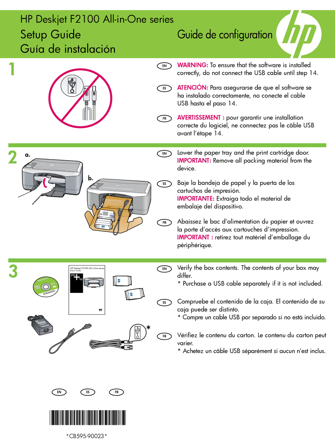 HP F2140, F2180, F2120, F2110 manual Setup Guide 