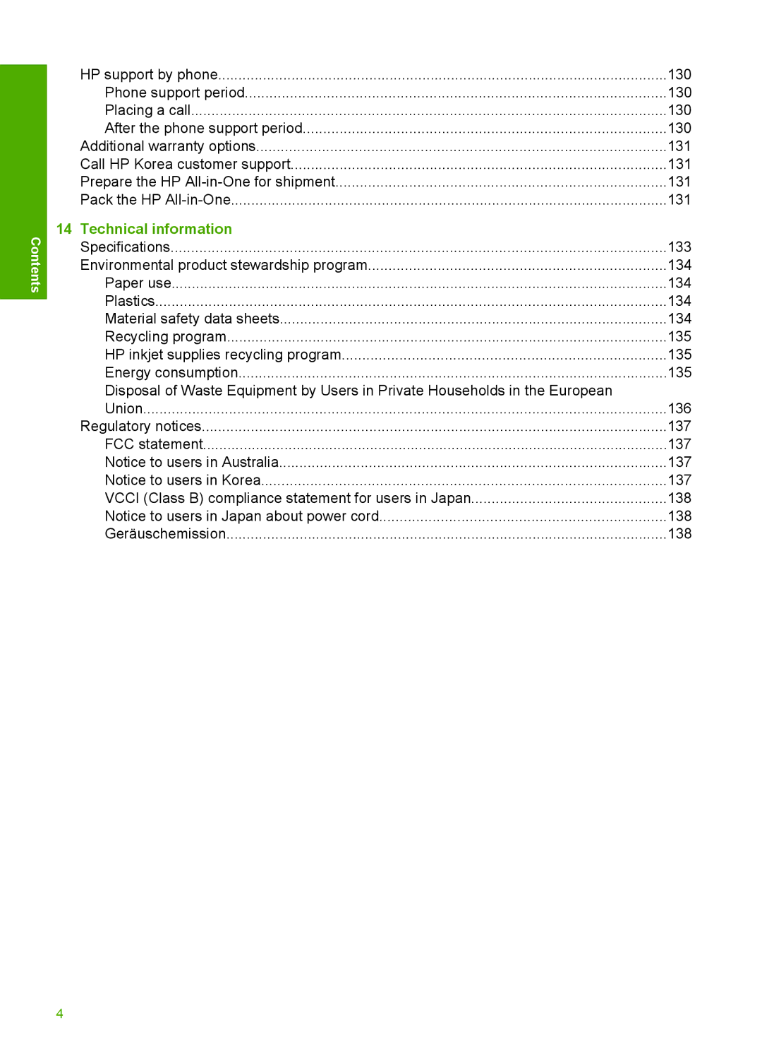 HP F2180, F2187, F2140, F2120, F2110 manual Technical information 