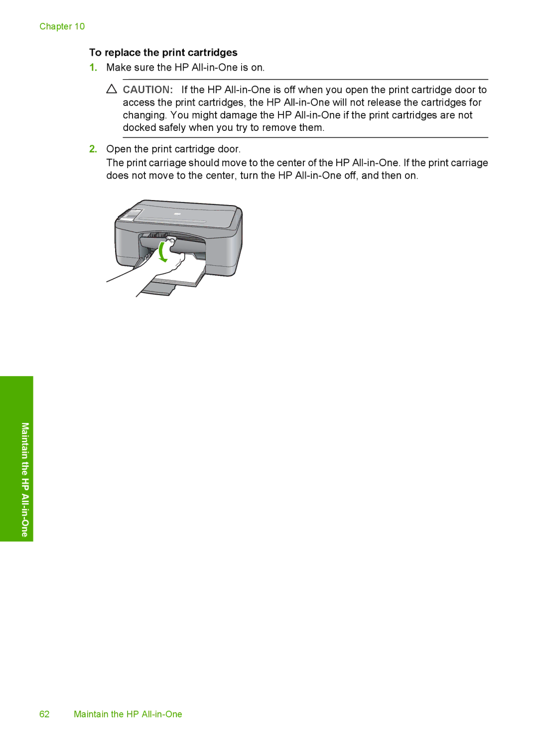 HP F2110, F2187, F2180, F2140, F2120 manual To replace the print cartridges 