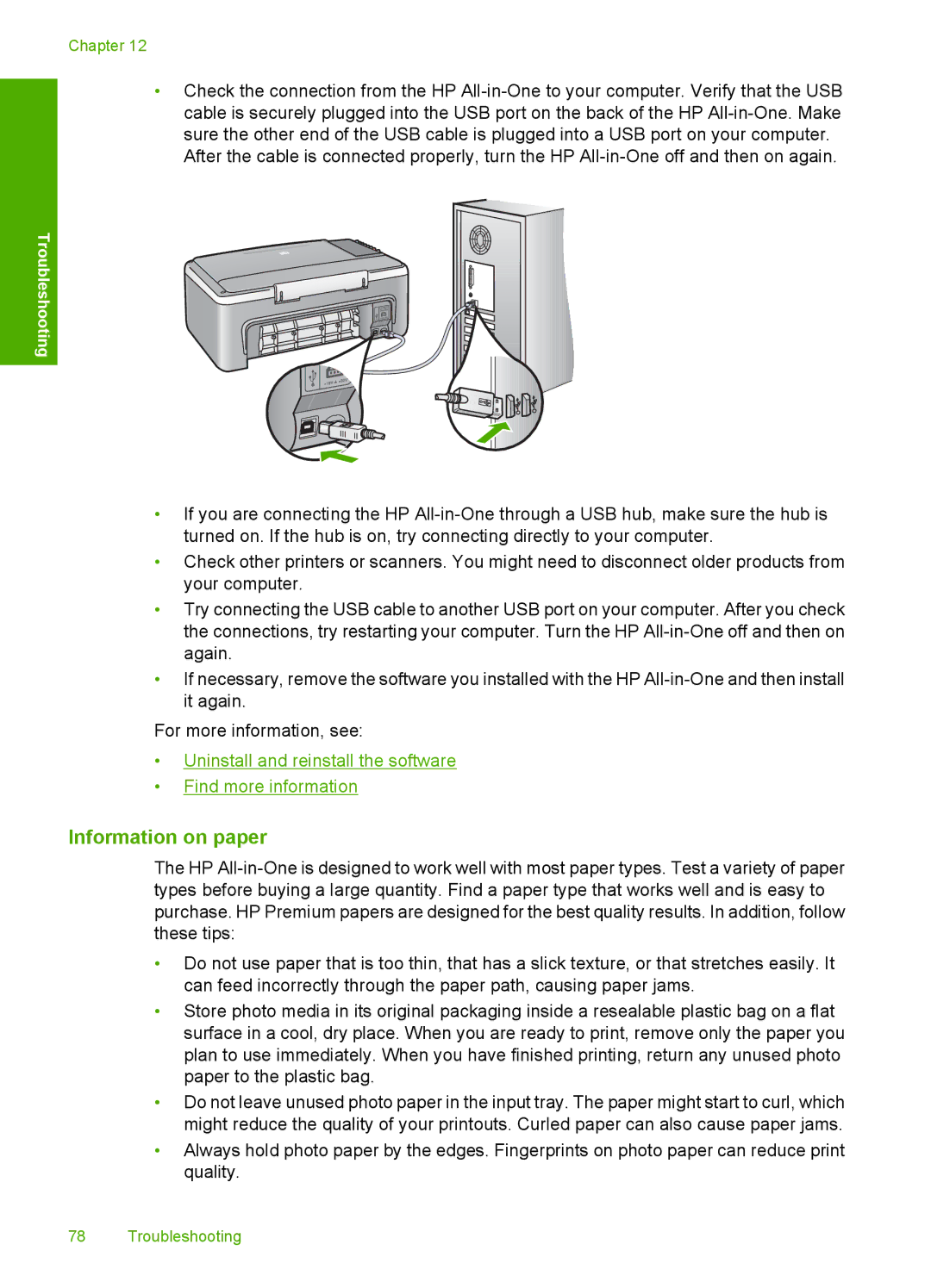 HP F2187, F2180, F2140, F2120, F2110 manual Information on paper 