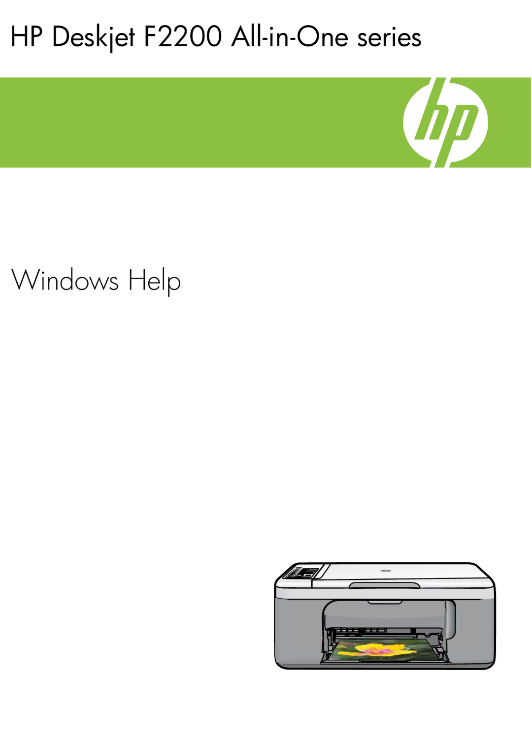 HP manual HP Deskjet F2200 All-in-One series Windows Help 