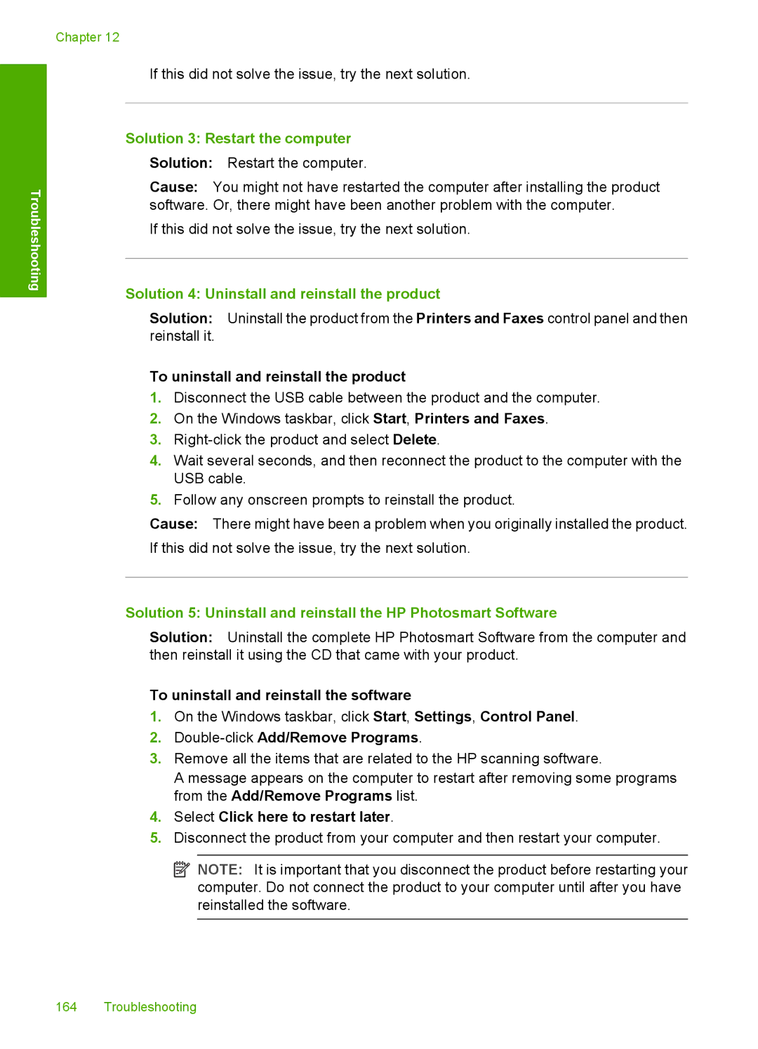 HP F2200 manual Solution 3 Restart the computer 