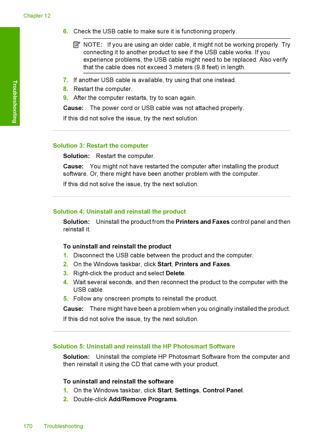 HP F2200 manual Solution 3 Restart the computer 