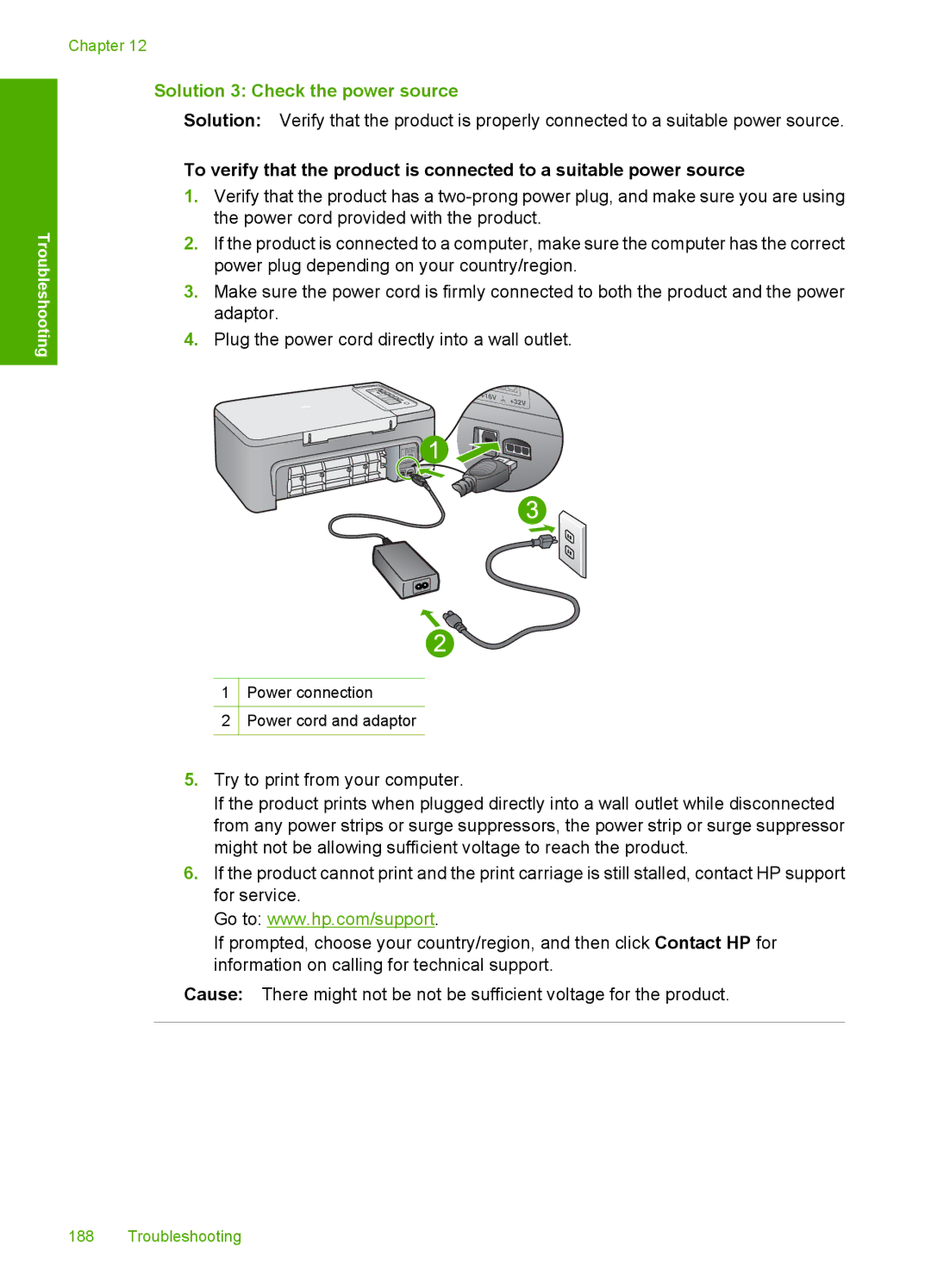 HP F2200 manual Solution 3 Check the power source 