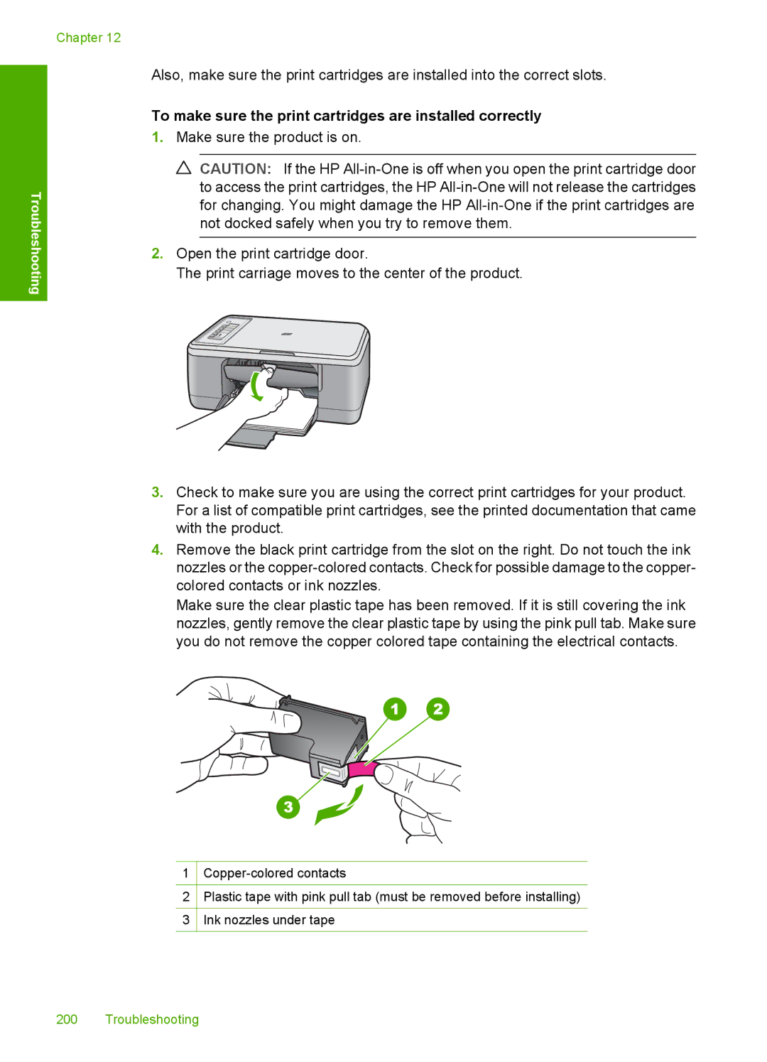 HP F2200 manual To make sure the print cartridges are installed correctly 