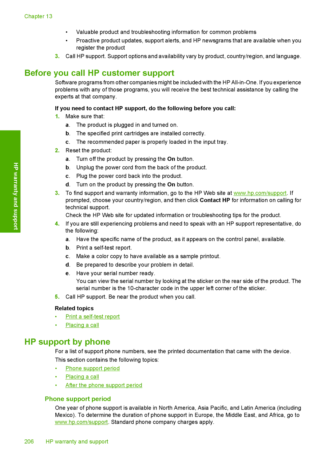 HP F2200 manual Before you call HP customer support, Phone support period 